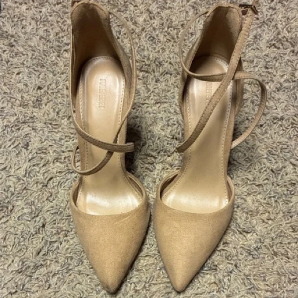 Forever 21 Beige Ankle Strap Heels